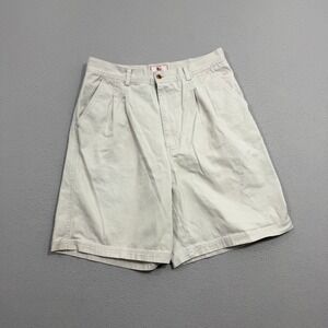 Vintage Off Shore Pleated Chino Shorts Men's 34 Beige 9" Inseam Surf Skate 90s